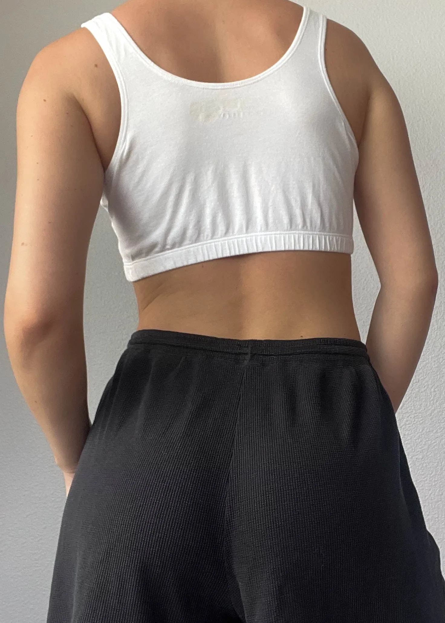 Y2k Classic White Sports Bra (S)